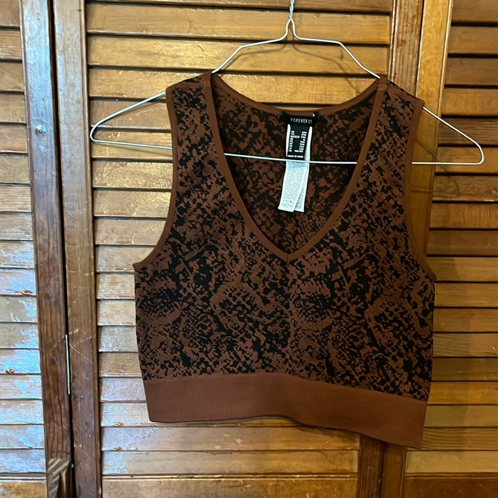 Stretchy brown and black tank top from forever 21 size medium
